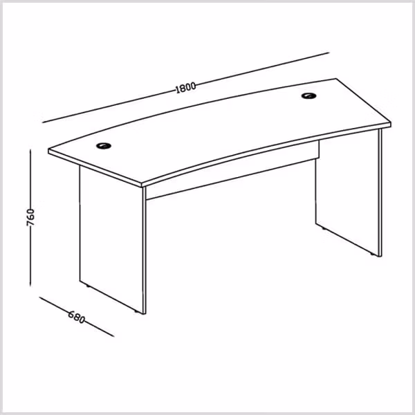 Skrivbord Qlassic C - Wood - 180 cm
