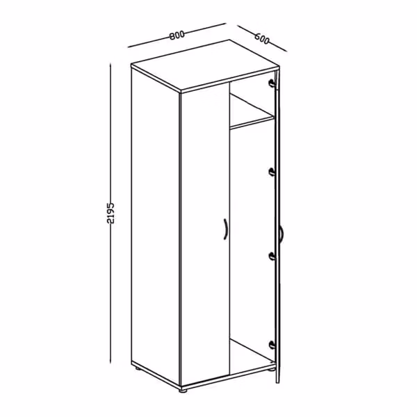 Qlassic 80 skåp med dörrar - Klädgarderob 220 cm