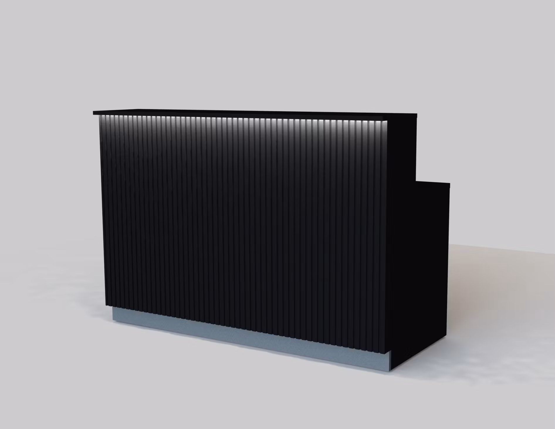 Kassadisk Standard  - Skrivbord 70*160*75/123 cm - förhöjd front