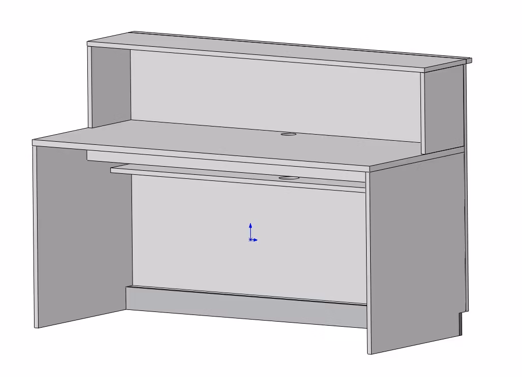 Kassadisk Standard  - Skrivbord 70*160*75/123 cm - förhöjd front
