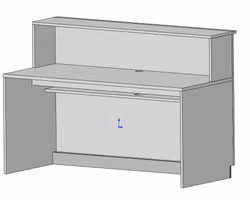 Kassadisk Standard  - Skrivbord 70*160*75/123 cm - förhöjd front