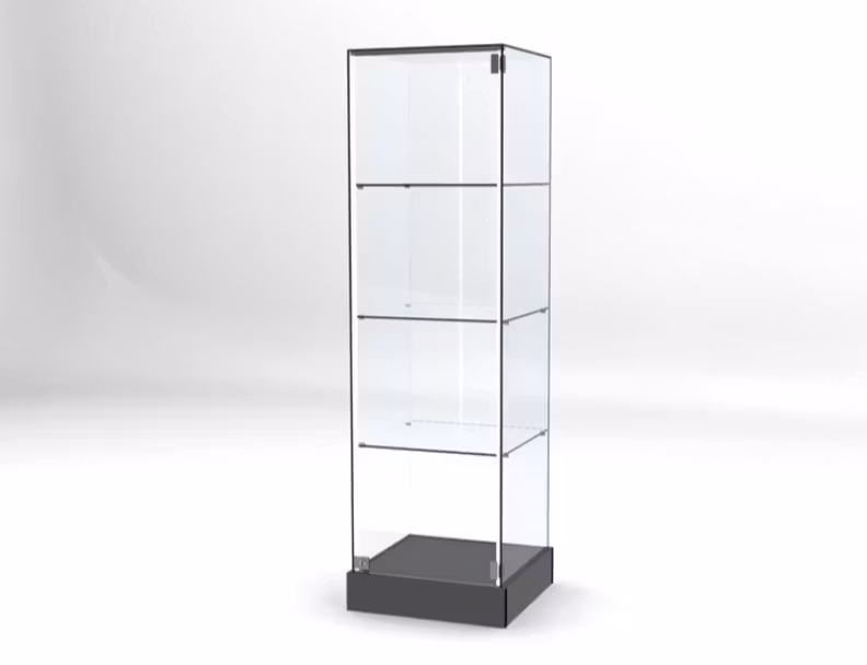 Glasvitrin BAS-4 plan -Glastopp, utan belysning