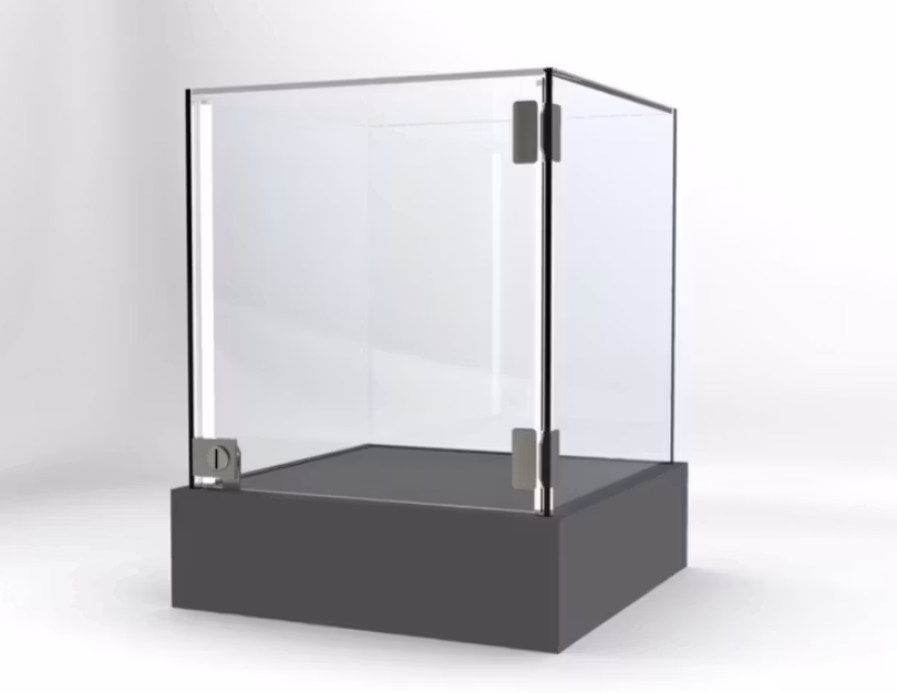 Glasvitrin BAS-1 plan  -Glastopp, med Spot belysning