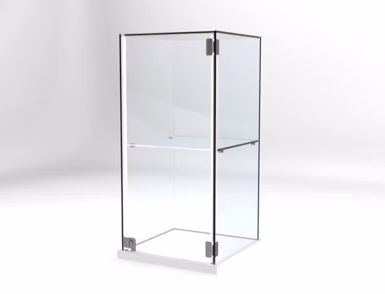 Kopia Glasvitrin BILLY-2 plan  -Trätopp 3 cm, 4 spot belysning