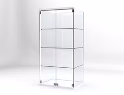 Glasvitrin BILLY WIDE-4 plan -Glastopp, utan belysning