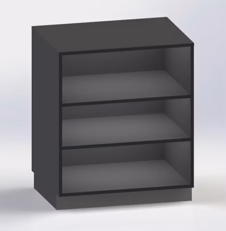 Kassadisk-78 cm, par-lucka+2st hyllplan