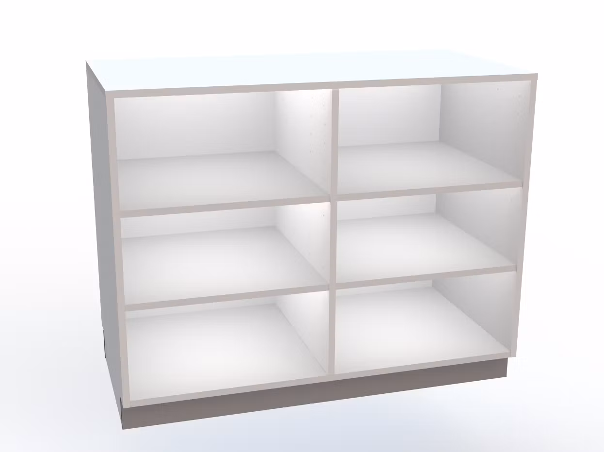 Kassadisk-118cm, par-lucka+2st hyllplan