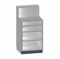 Kassadisk förhöjd 60 cm - 3 hyllplan