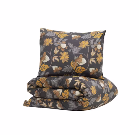 Bäddset Bratteby Grafit Satin 150x210 Kosta Linnewäfveri