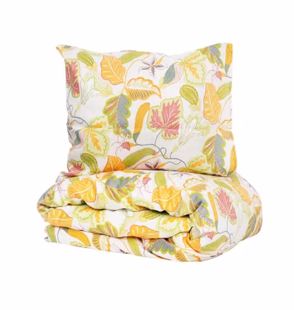 Bäddset Brunnberg Satin Sand Blommor 150x210 Kosta Linnewäfveri