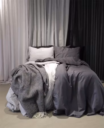 Elton Mörkgrå Bäddset Nina Royal Enkeltäcke 150x210