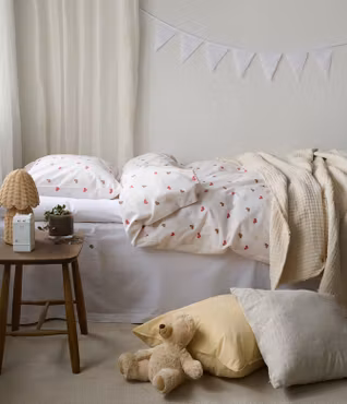 Hjärtrud Beige Bäddset Enkeltäcke 150x210