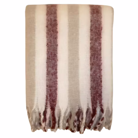 Cincinatti Pläd Vinröd/Beige 130x170