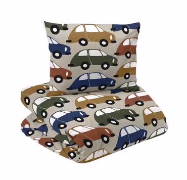 Bilar Retro/Beige Bäddset Enkeltäcke 150x210