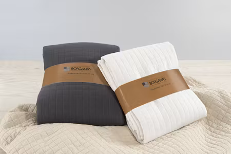 Överkast Grå Dubbelsäng 250x250