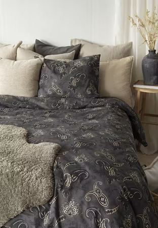 Tilly Svart Paisley Bäddset Enkeltäcke 150x210