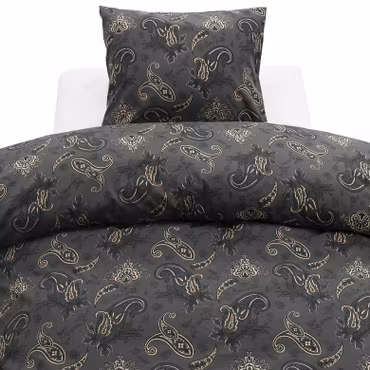 Tilly Svart Paisley Bäddset Enkeltäcke 150x210