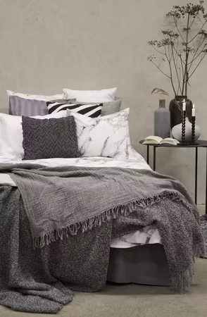 Marmor Vit Bäddset Enkeltäcke 150x210