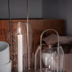 Lykta för kronljus h40 svart