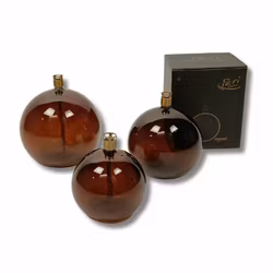 Oljelampa glas rund brun 11 cm