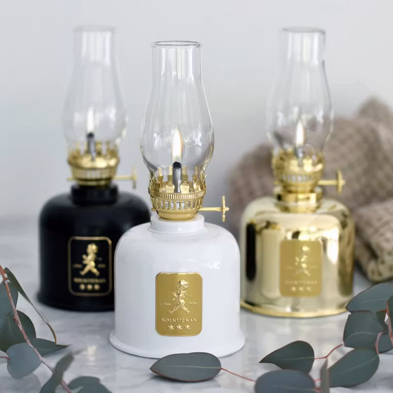 Fotogenlampa vit/guld