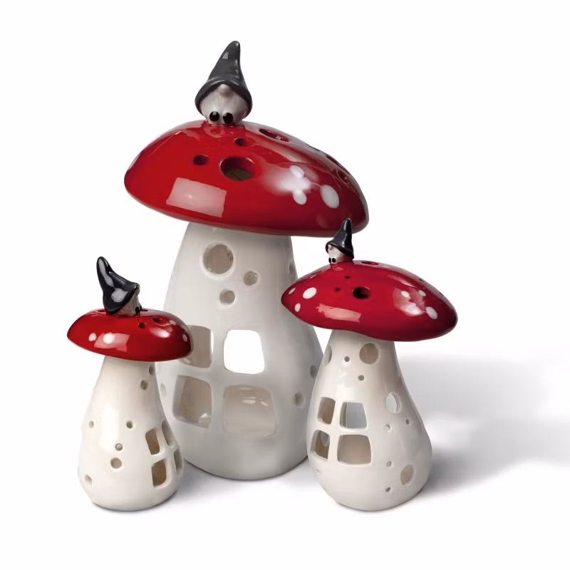 Ljuslykta Vätte på svamp H.17cm