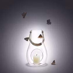 Ljuslykta design white light 16 cm