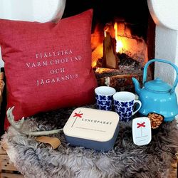 Kuddfodral "fjällfika varm choklad och jägarsnus"