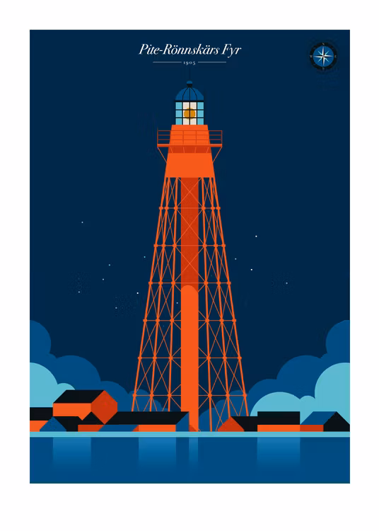 Poster Rönnskär fyr 50x70