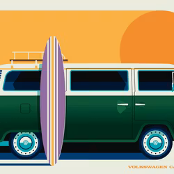 Poster Volkswagen buss 50x70