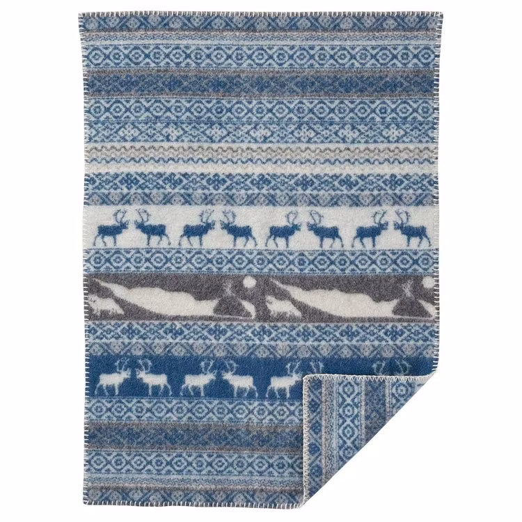 Barnfilt "Sarek baby" grå/blå 65*90