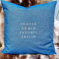 Kuddfodral "skoter är min favoritårstid"