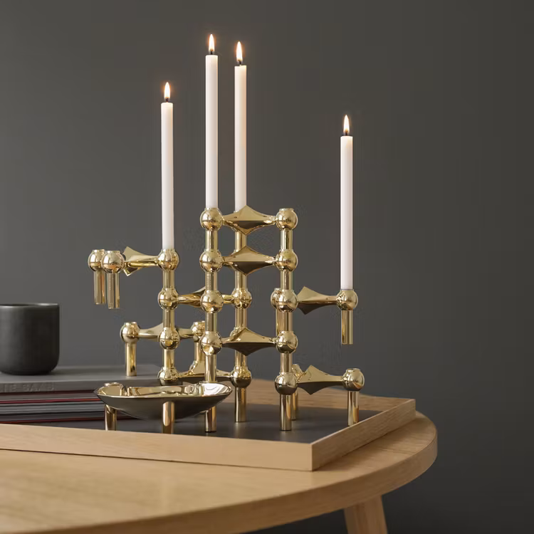 Ljusstake mässing 3-pack