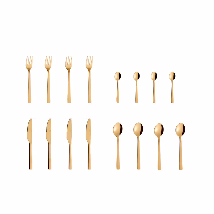 Bestickset 16 delar guld