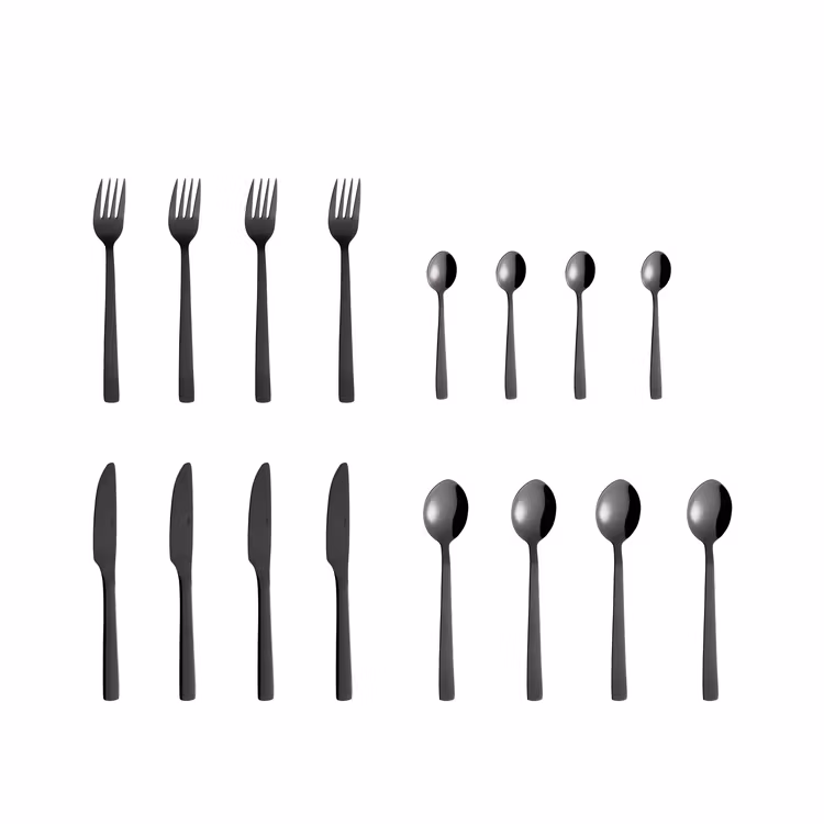 Bestickset 16 delar svart