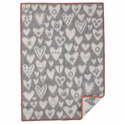 Barnfilt "baby heart" grå 65*90