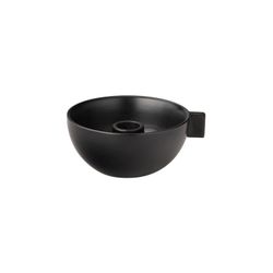 Ljusskål stengods svart 5 cm