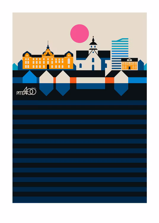 Poster Piteå 400 år 50x70 färg