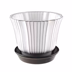 Kruka vit A4 med fat