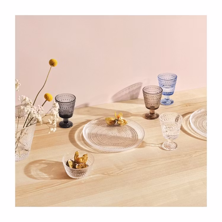 Glas Kastehelmi på fot 26 cm 2-pack klar