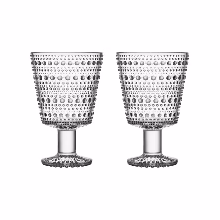Glas Kastehelmi på fot 26 cm 2-pack klar