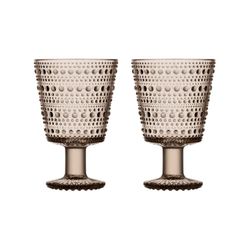 Glas Kastehelmi på fot 26 cm 2-pack linne