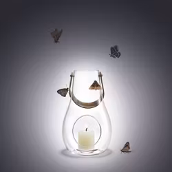 Ljuslykta design white light 25 cm