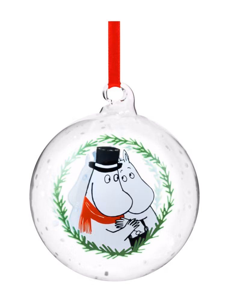 Julkula i glas mumin "mamma & pappa" 9 cm
