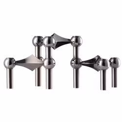 Ljusstake svart krom 3-pack