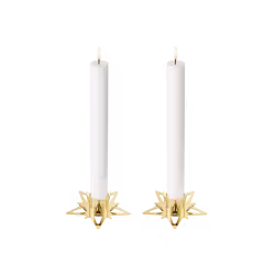 Julljusstake guldpläterad 2-pack