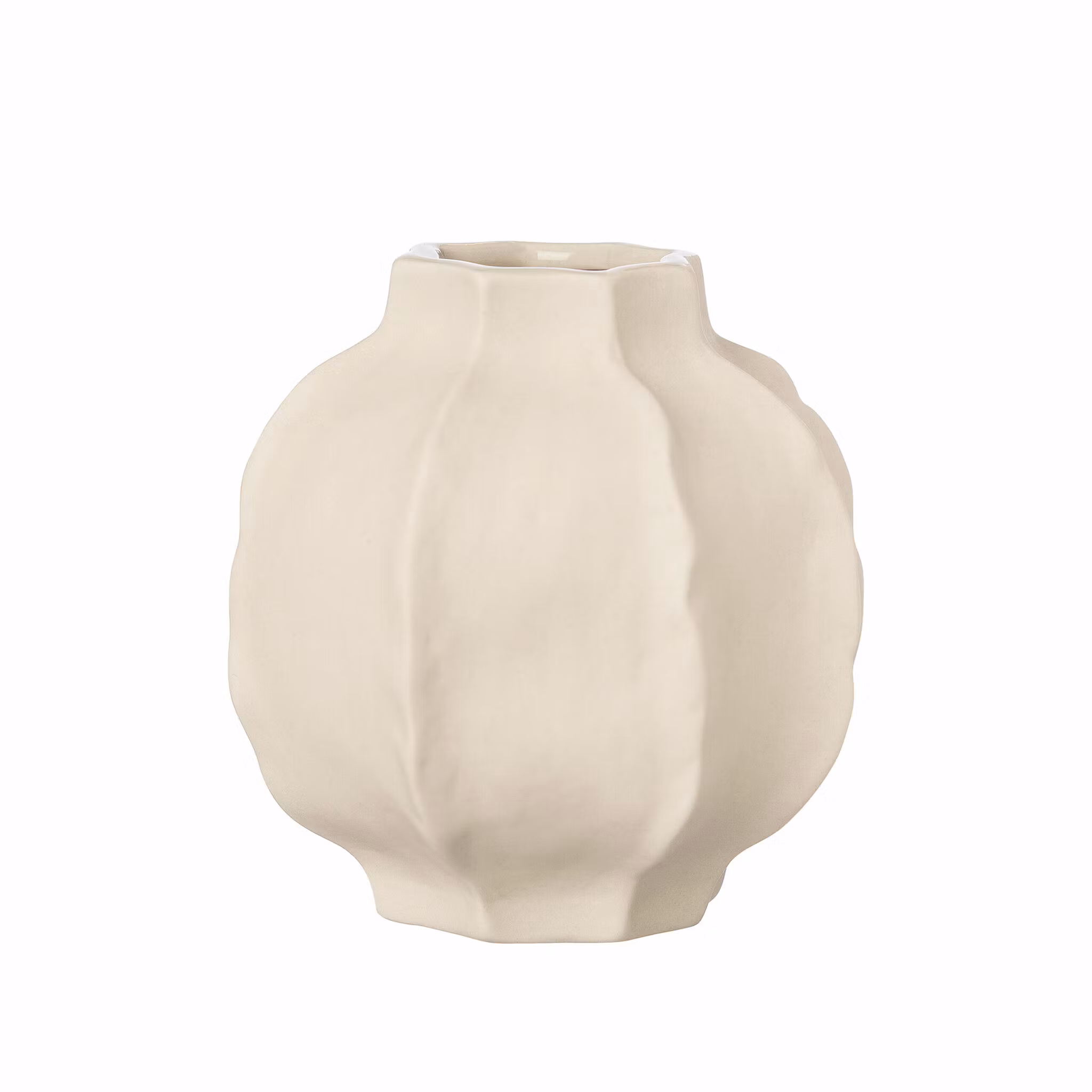 Vas stengods naturvit 14 cm