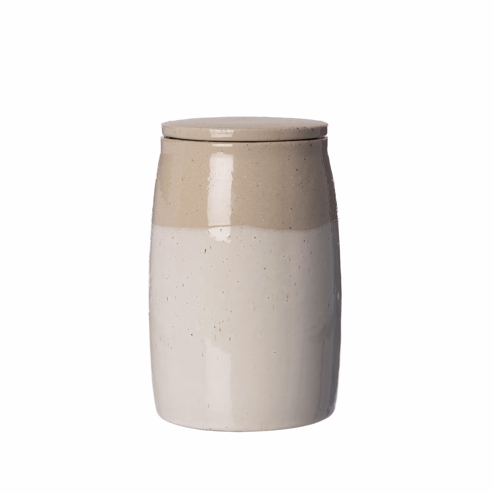 Förvaringsburk stengods natur/beige