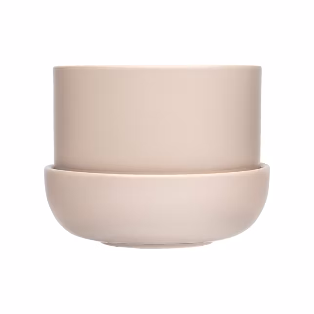 Kruka nappula med fat beige