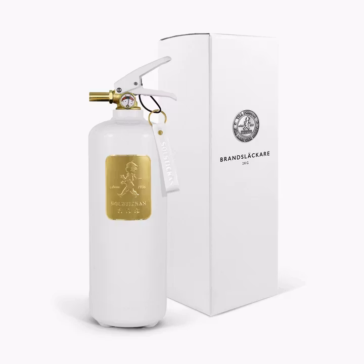 Brandsläckare 2 kg vit/guld
